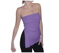 Canotta sexy da donna senza spalline, Lilla, L