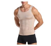 Canotta Sportiva con Corsetto da Uomo, a Compressione Sottile, Modellante per la Vita, per la Perdita di Peso, con Schiena Intera e Modellante
