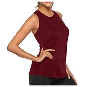 Canotta sportiva da donna alla moda da corsa tinta unita senza maniche Y2K camicette pieghettate indietro sport vestibilità ampia estate per uscire palestra canotte allenamento primavera carino base