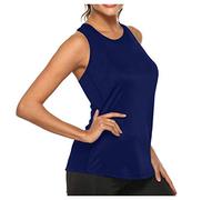 Canotta sportiva da donna alla moda da corsa tinta unita senza maniche Y2K camicette pieghettate indietro sport vestibilità ampia estate per uscire palestra canotte allenamento primavera carino base