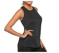 Canotta sportiva da donna alla moda da corsa tinta unita senza maniche Y2K camicette pieghettate indietro sport vestibilità ampia estate per uscire palestra canotte allenamento primavera carino base