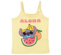CANOTTA STITCH ALOHA DISNEY BAMBINA GIALLO CON SPALLINE INCROCIATE 100% COTONE