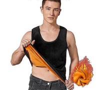 Canotta termica invernale calda da uomo, gilet intimo senza maniche foderato in pile