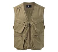 Canotta Termica Uomo-Gilet da Uomo Senza Maniche Multitasche per Sport per Il Tempo Libero Plus Size Gilet da Tinta Unita Americano Canottiere da Palestra