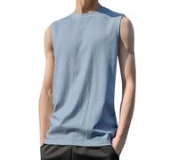 Canotta Uomo Cotone Coste Canottiere Smanicato Estivo Spalla Larga Tank Top Bodybuilding Palestra Leggero Muscolo Canottiera Sportive Gym Ad Asciugatura Rapida Casual Gilet Allenamento Traspirante