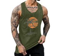 Canotta Uomo Elegante, Canottiere Uomo Cotone Spalla Stretta Allenamenti Estate Sciolto Senza Maniche T-Shirt Traspirante Casual Sport Tank Top per Palestra Spiaggia