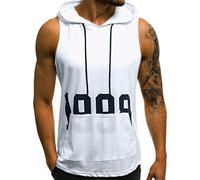 Canotta Uomo Estive Sportive Felpa Smanicata con Cappuccio Fitness Mare Oversize Leggero Tank Top Spalla Larga Elasticizzato Muscolo Maglietta Senza Maniche Canotta Stringer Allenamento Running Gym
