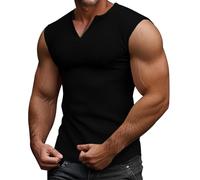 Canotta Uomo Fitness Palestra Mare Canottiera Nera Aderente Canottiere Cotone Estive Bodybuilding Tank Top Girocollo Traspirante Leggero Tshirt Smanicata Running Allenamento Corsa Gym Canotte