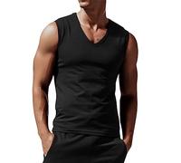 Canotta Uomo Palestra Smanicato Fitness Palestra Canotte Scollo a V Traspirante Estiva Sportive Tank Top Running Gym Stringer Vest Senza Maniche Muscolo Contenitiva Elasticizzato Canottiera
