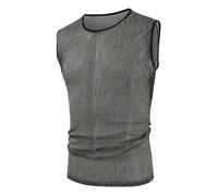 Canotta Uomo Running - Canottiere Uomo Estive Maglietta Intima da Casual Senza Maniche Lucida Tinta Unita Stile Big Yards per Primavera Europa e Stati Uniti (Grey S)