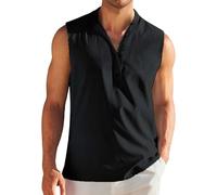 Canotta Uomo Spalla Larga Canotta Palestra Sportive Canottiera Cotone e Lino Leggera Traspirante Senza Manica Maglia Casual Canotte Estive da Mare Fitness Running Tank Top Elasticizzato Elegante 2025