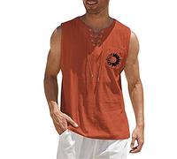 Canotta Uomo Sportive Cotone E Lino Canotta Mare Estive Canottiere Casual Contenitiva Muscolo Tshirt Smanicata Palestra Spalla Larga Fantasia Fitness Tank Top Leggero Gym Running Spiaggia