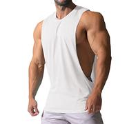 Canotta Uomo Uomo Colore Solido delle Ascelle Uomo Canotta Uomo Muscle Senza Maniche Canotta Estiva Uomo Ventilazione T-Shirt Uomo A-White XL