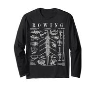 Canottaggio Rower Otto Remo Racing Shell Barca Brevetto Vintage Maglia a Manica