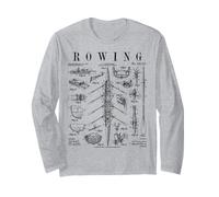 Canottaggio Rower Otto Remo Racing Shell Barca Brevetto Vintage Maglia a Manica