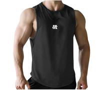 Canotte da corsa da uomo da spiaggia per allenamento atletico senza maniche 2026 canotte atletiche canotte sportive palestra canotta muscolare magliette estive basi larghe da uomo vacanza casual, Nero