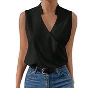 Canotte Da Donna,Canotta Estiva Senza Maniche Con Spalline Canotta Bianca Tinta Unita Scollo A V Canotte Di Base Canotte Sexy Camicette T-Shirt Per Il Tempo Libero Quotidiano Festa In Ufficio Spiagg