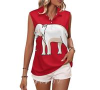 Canotte da Donna Senza Maniche con Colletto e Bandiera del Regno del Siam e della Thailandia, Polo da Golf estive Casual.