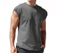 Canotte da uomo a tinta unita, per body builder, girocollo, senza maniche, tinta unita, traspirante, aderente, estivo, per tutti i giorni, atletica, facile da indossare, da palestra, per uscire,
