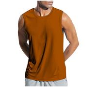 Canotte da uomo Atletico Plus Size Running Gym Solid Vacanza Camicia Atletica Sport Allenamento Canotte A-Shirt Camicia Muscolare 2026 Nozioni di base Loose Fit Mens Tank Top Beach Senza Maniche, Caff