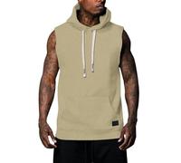 Canotte da uomo Canotta da corsa senza maniche vestibilità ampia estiva basic top classica tinta unita tinta unita ad asciugatura rapida sport palestra canotta da uomo canottiera, cachi, 3XL