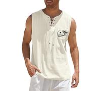 Canotte da uomo classica gilet traspirante senza maniche leggero vestibilità ampia tinta unita atletica sport tattico allenamento palestra canotta da uomo canottiera, Beige, L