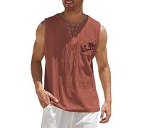 Canotte da uomo classica gilet traspirante senza maniche leggero vestibilità ampia tinta unita atletica sport tattico allenamento palestra canotta da uomo canottiera, Rosso, S