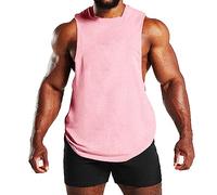 Canotte da uomo classiche gilet traspirante senza maniche leggero vestibilità ampia tinta unita atletica sport tattico allenamento palestra taglie forti canotte da uomo, rosa, 3XL