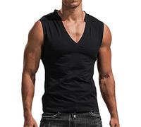 Canotte da uomo con scollo a V atletico per allenamento palestra senza maniche estive camicie muscolose sportive da corsa camicia muscolare canottiere A-shirt camicia atletica vacanza basi solide