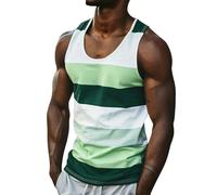 Canotte da uomo senza maniche a blocchi di colore camicie leggere per allenamento bodybuilding maglietta estiva casual da spiaggia magliette 2026, Verde chiaro, M