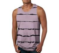 Canotte da uomo taglie forti con grafica stampata traspirante leggera estiva casual vestibilità ampia per feste streetwear vacanza gilet classico doppia fodera canotta, rosa, XL