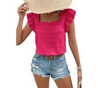 Canotte Estive Casual da Donna con Scollo Quadrato, Senza Maniche, Camicett5380