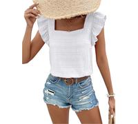 Canotte Estive Casual da Donna con Scollo Quadrato, Senza Maniche, Camicett5380