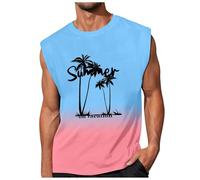 Canotte sportive da uomo con palma hawaiana per allenamento atletico vacanza senza maniche camicia atletica corsa palestra A-shirt muscolare camicia intima muscolare 2025 tropicale allentato estate