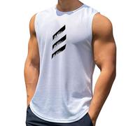 Canotte sportive da uomo per allenamento palestra girocollo senza maniche canotta da corsa camicia muscolare A-shirt biancheria intima camicia atletica spiaggia a rete traspirante basi vestibilità