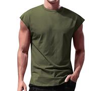 Canotte Uomo Estive Sportiva Cotone T Shirt Senza Maniche Tank Top Gym Palestra Fitness Casual Leggera Canottiera Mare Spalla Larga ad Asciugatura Rapida Canotte Allenamento Traspiranti e Comode