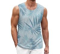 Canotte Uomo Mare Elasticizzato Tank Top Cotone Fitness Traspirante Casual Canottiere Sportive Spalla Larga Fantasia Muscolo Maglietta Smanicata Estive Bodybuilding Stringer Running Gym Canotta