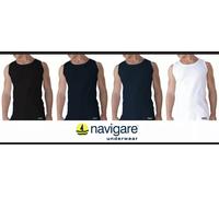 CANOTTE UOMO SPALLA LARGA 100% COTONE NAVIGARE 511 BIANCO NERO ASSORTITO SET 3p