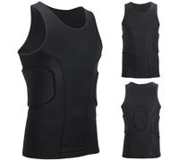 Canottiera a compressione da basket con imbottitura sul petto e sulla schiena, attrezzatura protettiva atletica per allenamento sportivo, camicia imbottita senza maniche per sicurezza contro gli urti