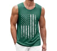 Canottiera a doppia fodera gilet hawaiano estivo casual senza maniche maglietta muscolare leggera vestibilità regolare traspirante stampata spiaggia sci canotta, Azzurro, M