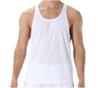 Canottiera Cotone Uomo Palestra Spalla Larga Canotte Girocollo Bianca Canottiere Elasticizzato Mare Estive Tank Top Muscolo Casual Leggero Tshirt Smanicata Corsa Spiaggia Allenamento Gym Canotta