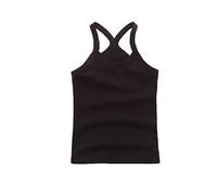 Canottiera da danza per bambini, senza maniche, T-Shirt a Girocollo in Cotone, Magliette con Spaghetti Cinghie Canotta Canottiera Sportiva Gilet Veste da Allenamento Palestra,per (Black, 6-7 Years)