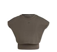 Canottiera da donna adidas 3-Stripes Fleece Boxy Power Vert L