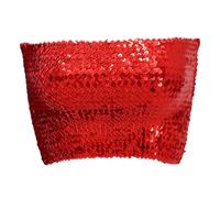 Canottiera Da Donna Con Paillettes E Spalle Scoperte Camicia Elasticizzata Sul