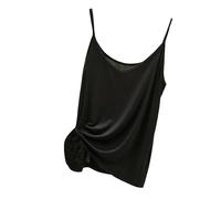 Canottiera da donna in cotone basic canotte modal con scollo a V casual senza maniche canotta slim fit tinta unita gilet comodo estivo canotta intima con spalline sottili top donna, Nero , XL