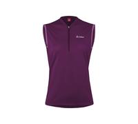 Loeffler Half Zip Plain Sleeveless Jersey Viola 42 Donna Bordeaux
