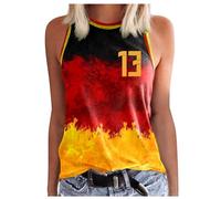 Canottiera da donna, senza maniche, estiva, scollo rotondo, basic, casual, lunga, da donna, colore nero, Giallo chiaro, S