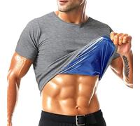 Canottiera da sauna per uomo a manica corta, tuta da sauna da uomo, gilet modellante per il corpo, canottiera da palestra per l'esercizio fisico