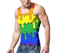 Canottiera da Uomo Arcobaleno Bandiera Arcobaleno da Uomo Canotta CSD LGBT-Q Amore tolleranza LGBTQ Maglietta Pride Shirt Sport Arcobaleno Gilet Gay Pride Month LGBT Canottiera da Spiaggia