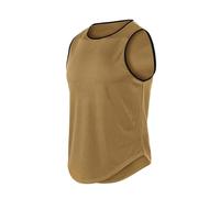 Canottiera da uomo senza maniche, estiva, casual, ad asciugatura rapida, atletica, leggera, per allenamento, corsa, palestra, da uomo, cachi, 3XL